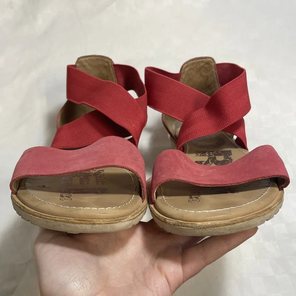 Sorel Ella II Sandals Red Full Grain Leather Womens‎ 9 UK 7 EU 40